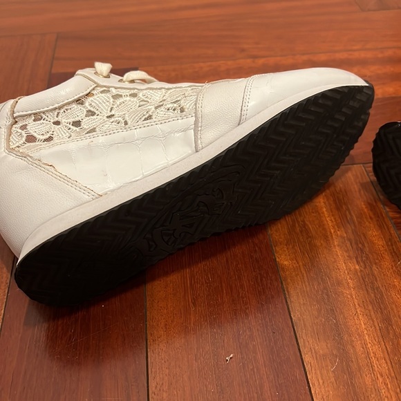 Ash wedge sneakers in white lace/leather - Picture 4 of 4